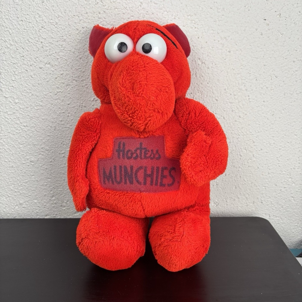 Vintage‎ Hostess Munchies Red Mascot Promo Plush 13" Stuffed Animal Toy
